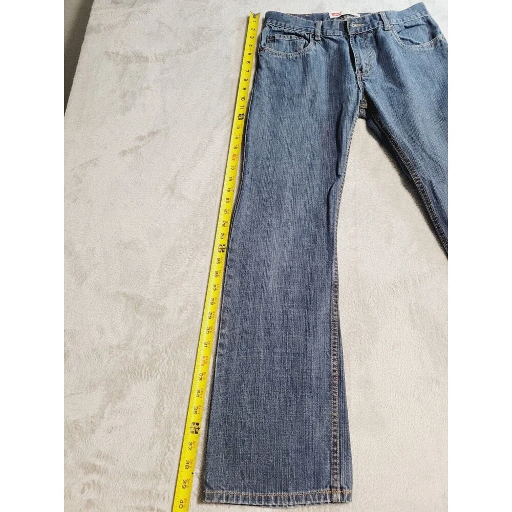 Levi's 505 Regular Fit Straight Leg Denim Jeans Dark Blue Wash Size 30x30